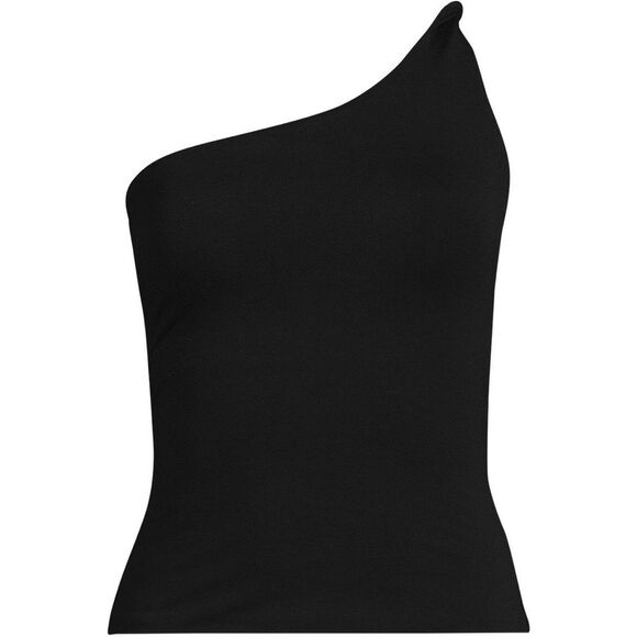 Land's End adaptive slender Grecian one shoulder shelf bra top black size small - Picture 1 of 4
